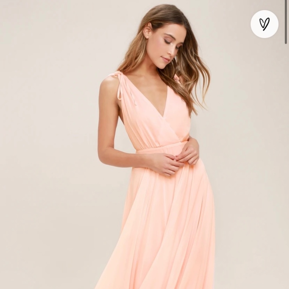 Lulus New XS Dance the Night Away Pale/Ballet Pink Maxi Dress